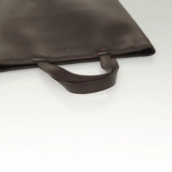 BURBERRY Hand Bag Leather Dark Brown Auth - Picture 7 of 15